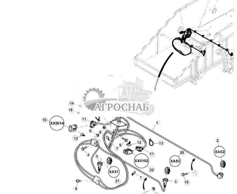 Жгут проводов дистанционного регулятора зерноочистки - ST829522 738.jpg